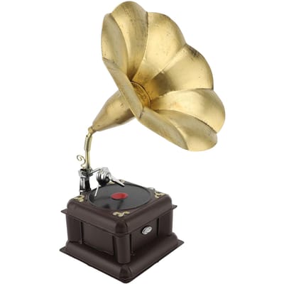 Vintage Fonograaf Model IJzer Erosiebestendig Retro Fonograaf Grammofoon Ornament Brons brons