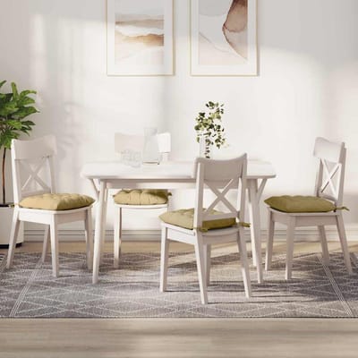 vidaXL - Zitkussens - 4 - st - Corduroy - stof - Grijs - Groen - 40 - x - 40 - x - 6 - cm