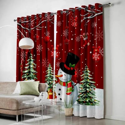 Kerst Tafelcadeau Kerstman Gordijnen voor Slaapkamer Woonkamer Draperieën Keuken Kinderkamer Raamgordijn Huisdecoratie 135W x 60H(cm) x1