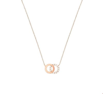 The Jewelry Collection Ketting Rondjes Zirkonia 40 - 44 cm - Goud