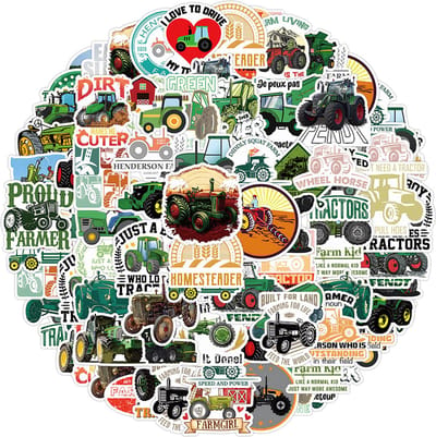 Tractor Stickers - Boeren Sticker set met Trekkers en Engelse Teksten - Voor kinderen en Volwasssen - 50 stuks - Proud Farmer