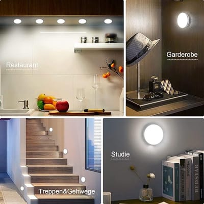 Bewegingssensor Licht Binnen [8 LED's], Oplaadbaar 3 Stuk Nachtlampje, 3M/120° Detectiebereik, 3 Modi, Kastverlichting voor Kast, Slaapkamer, Trap, Hal Verlichting - 6000K Koud Wit