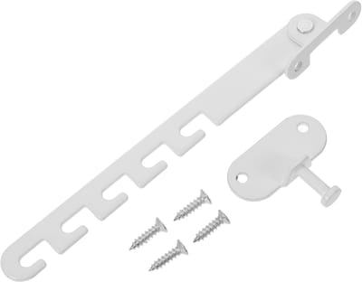 Raamuitzetter - Raamvastzetter - Raamgrendel - Kierstandhouder - Windhaak - 5 Standen - Raamslot - Windhaak - Raamvastzetter en Deurvastzetter 16.5cm - Met Bevestigingsmateriaal - Wit