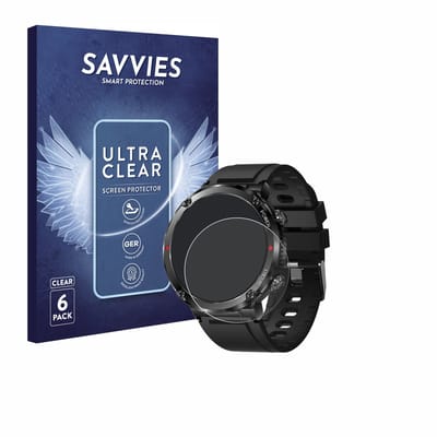 Savvies - Screenprotector voor LIGE Smartwatch 1.6" - Folie Beschermfolie transparant 6 Stuks
