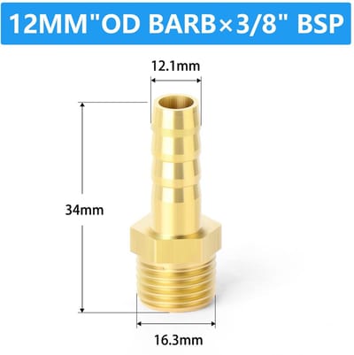 Dailygoods- Knelkoppelingen 12mm OD - Messing Slangpilaar - Mannelijke BSP Connector - 5 Stuks - Hoge Temperatuur/Druk Bestendig - Efficiënte Installatie - Pijpfitting