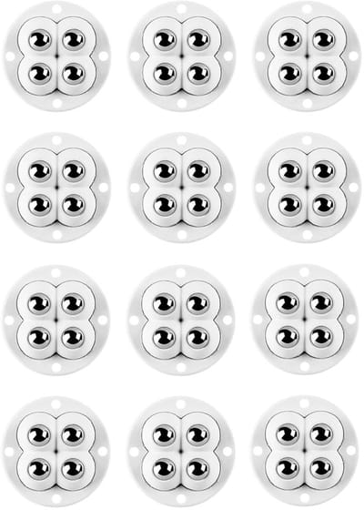Meubelwielen - 12 stuks - Transportwielen - Zelfklevend - Zwenkwielen - Meubels Verschuiven - Meubelwielen - 360 ​​Graden Draaibaar - Voor Onder Meubels En Opbergdozen - 4.7 cm