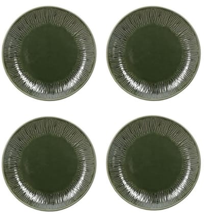 Ontbijtbord, Set van 4 Stuks, 21.5 cm, Groen, Keramiek - Mikasa | Jardin