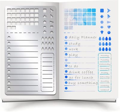 Metalen Journal Stencil Voor Planning en Creatieve Projecten - RVS Vorm Voor Journaling en Scrapbooking