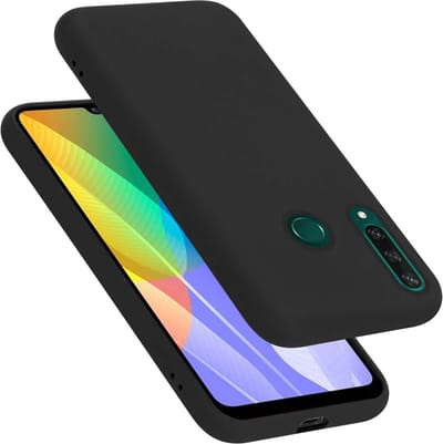Cadorabo Hoesje geschikt voor Huawei Y6P in LIQUID ZWART - Beschermhoes gemaakt van flexibel TPU silicone Case Cover