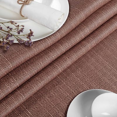 ANRO Tafelkleed Damast ornament Bruin Ovaal 280x140cm Rechte rand Afwasbaar Waterafstotend