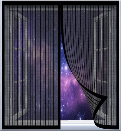 Magnetisch Hor voor Deur Eenvoudige Montage Insectenhor Zwart