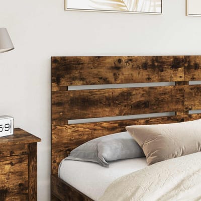 vidaXL - Hoofdbord - Rook - Eiken - Bewerkt - hout