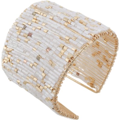 Behave – Armband – Wit – Goudkleurig – Breed – Boho – Cadeau