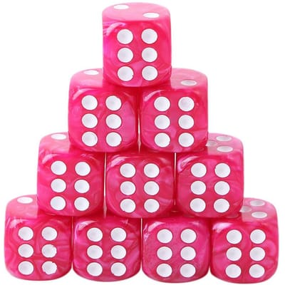 19mm Casino Dobbelstenen met Scherpe Randen en Bijpassende Serienummers Transparant Translucent D6 Royal Craps Hoge Kwaliteit Duurzame Constructie Praktisch Dagelijks Gebruik 10 Pcs rose red