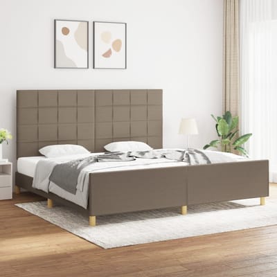 vidaXL - Bedframe - zonder - matras - stof - taupe - 200x200 - cm