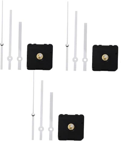 3 Stuks DIY Stille 3D Klok Accessoires Set met Stille Beweging en Metalen Uurwerk voor Creatieve Projecten