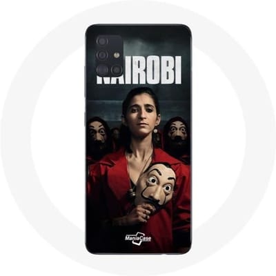 Coque - Maniacase - Samsung Galaxy A51 - La casa de papel Nairobi Saison 4 - Souple - Blanc