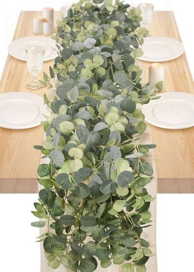 Eucalyptus Slinger - Kunstmatige Planten Decoratie voor Slaapkamer en Bruiloft - 2 Stuks Groen