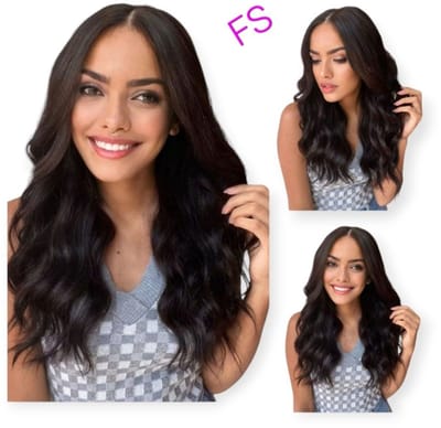 Frazimashop- Golf dames Pruiken- 13x4 Front Lace Wig_100% Human Hair wigs_ Braziliaanse Body Wave, 24 inch Pre Geplukt pruiken.