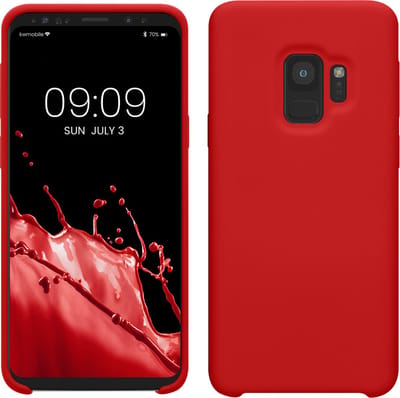 kwmobile telefoonhoesje geschikt voor Samsung Galaxy S9 - Hoesje met siliconen coating - Smartphone case in klassiek rood