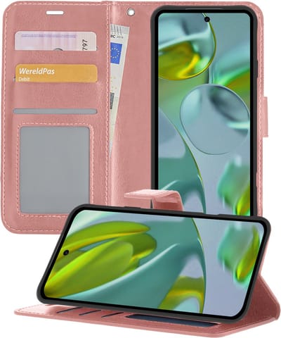 Hoesje - Met Pasjeshouder - Geschikt voor Google Pixel 10 - Luxe Bookcase Portemonee - Flip Case - Kunstleer Book Case - Flipcase - Book Cover - Walletcase - Portemonneehoes - Telefoonhoesjes - Rosé goud