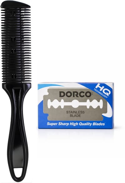 Guardian Beauty Trimkam - Met 10 Stuks Dorco Platinum Double Edge Mesjes - Haarstylingtools
