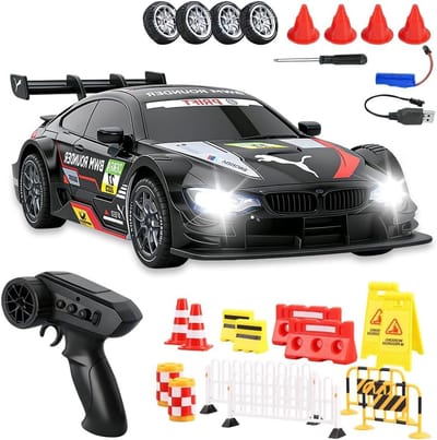 Mini RC Drift Auto 1:24 - 4WD Radiografisch Bestuurde Driftwagen met Verlichting en Obstakelmodel voor Kinderen, Perfect voor Racing en Speelplezier