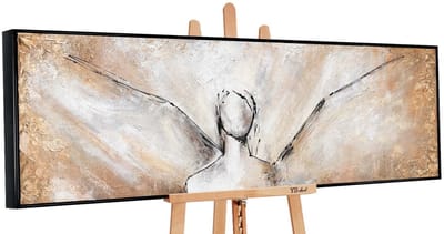 Canvas schilderij panoramisch handgeschilderd schoonheid abstract elegant – YS-Art Gallery – Luxe wanddecoratie voor woonkamer – Modern schilderij voor slaapkamer en hal