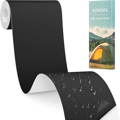 Zelfklevende Canvas Reparatie Patch - Waterdichte Stof Patch voor Tenten, Autostoelen en Bagage (10x200cm, Zwart)