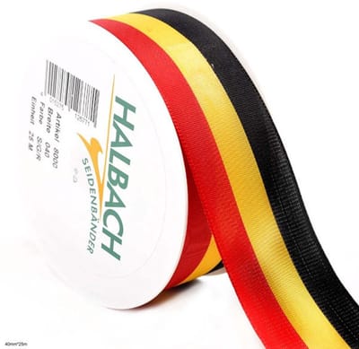 Nationaal Lint Belgie - Zwart Geel Rood - 25m x 40mm