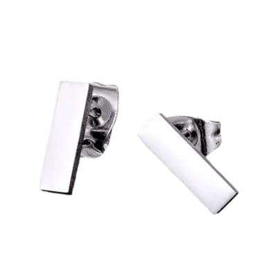 Aramat Jewels | Oorbellen | Stalen Bar Oorbellen 10x2mm – Tijdloos en Stijlvol | Zilverkleur | |2mm | Staal | Kinderen, Volwassenen | Verkleurd niet