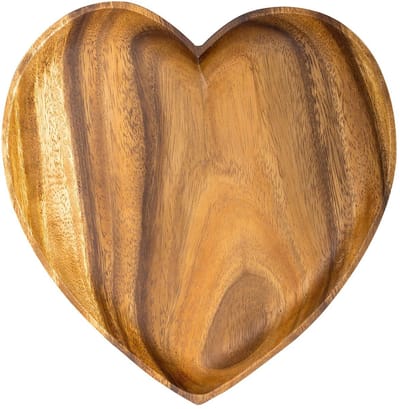 Dailygoods - Houten Schaal Acacia 20 cm - Hart Design Snackschaal voor Tafeldecoratie
