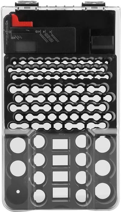 Batterij Opbergdoos - Batterijhouder Organizer - Batterijen Sorteren - Ingebouwde Tester - 104 Batterijen - Zwart