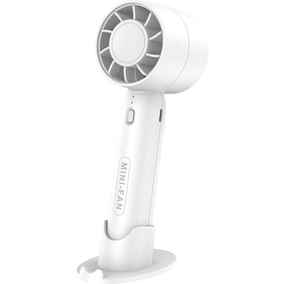 Kleine USB oplaadbare ventilator Mini handkoeler Opladen Desktop Kantoor Buiten Slaapzaal Huishouden Student Roze draagbare ventilator wit