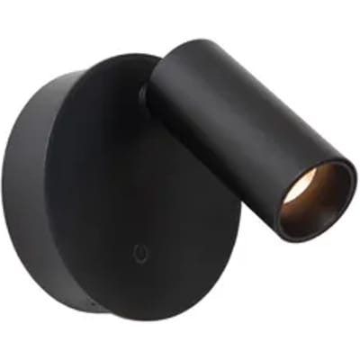 Lucide TONI - Oplaadbare Wandspot / Wandlamp - Accu/Batterij - Ø 8,1 cm - LED Dimbaar - CCT - 1x2W 2700K/4000K - Magnetisch - Zwart