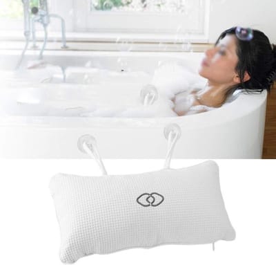 Comfortabel Badkussen voor Badkuip, Waterdicht en Antislip met Zuignappen, Hoofdkussen 35 x 20 cm voor Ontspanning en Luxe Badervaring