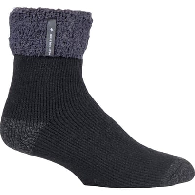 Heat Holders - Luxe fleece gevoerde bedsokken voor heren - Zwart (Olwen)