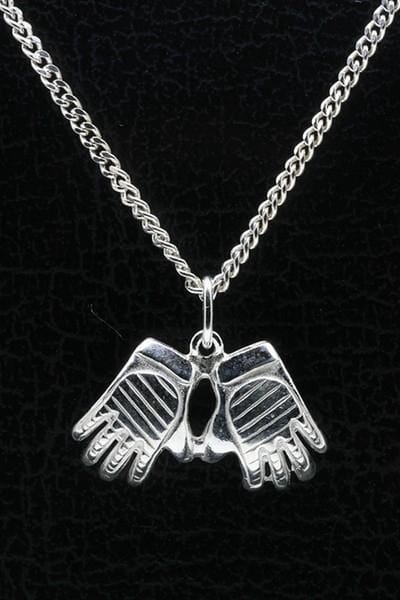 Zilveren Keeper handschoenen ketting hanger
