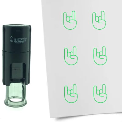 CombiCraft Stempel Metal horn / Rock 10mm rond - Groene inkt