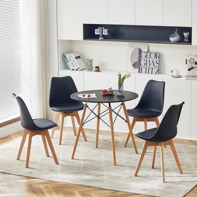 Eetkamerset Tafel met 4 Stoelen in Scandinavisch Design