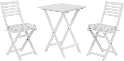 FIJI - Bistroset voor 2 - Wit /Mintgroen - Acaciahout