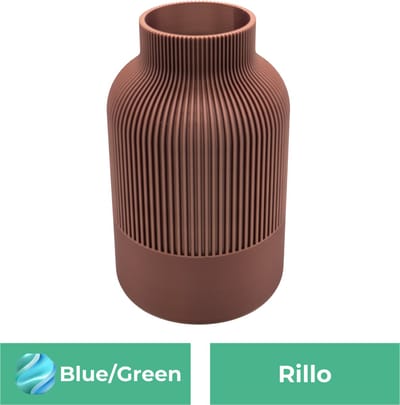 Rillo Japandi Vaas - Decoratievaas Droogbloemen - Blauw / Groen - 20CM