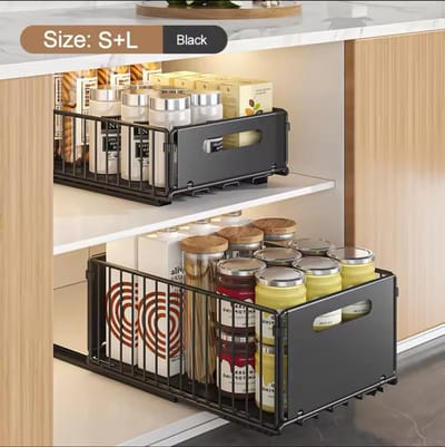 BlueTime - Set van 2 telescopische laden - Keukenrek - Keuken organizers - kruiden organizer - Keuken accessoires organizer - keuken organizers