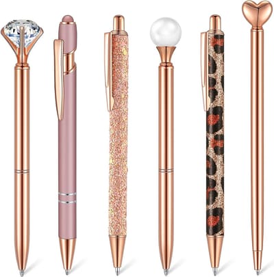 WiseGoods Premium Balpennen Set Dames - Balpen - Schoolspullen - Cadeau - Pennen - Pen - Pennenset - Hobby Accessoires - Goud