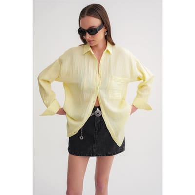 Oversized Shirt met Pocketdetail