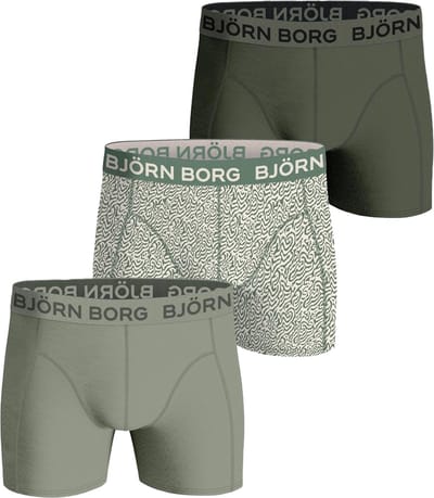 Bjorn Borg Boxers Cotton Stretch 3-Pack Groen - Maat M - Heren - Boxershorts