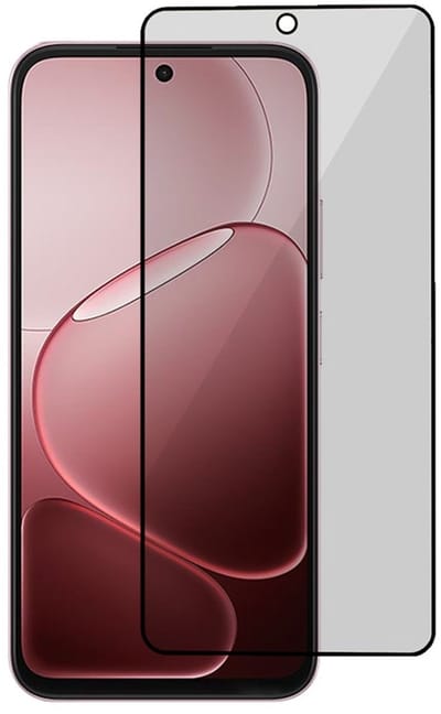 Coverup Screen Protector - Geschikt voor OPPO A6 5G / A6x 5G / A6x 4G Screen Protector - Coverup Full-Cover Privacy Tempered Glass - Fingerprint Unlock - Zwart