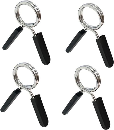 Set van 4 Veerklemmen voor Halters en Dumbbells, Antislip Gewichten Klemmen voor Krachttraining, Fitness en Gewichtheffen (28mm)