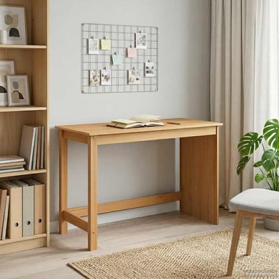 vidaXL - Bureau - Honing - bruin - 112 - x - 50 - x - 75 - cm - Massief - vurenhout