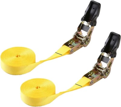 Ratelbanden Set - Spanbanden Lading - Veilig Vervoeren - Sterke Stalen Ratel - 25 cm x 45 m - Zwart